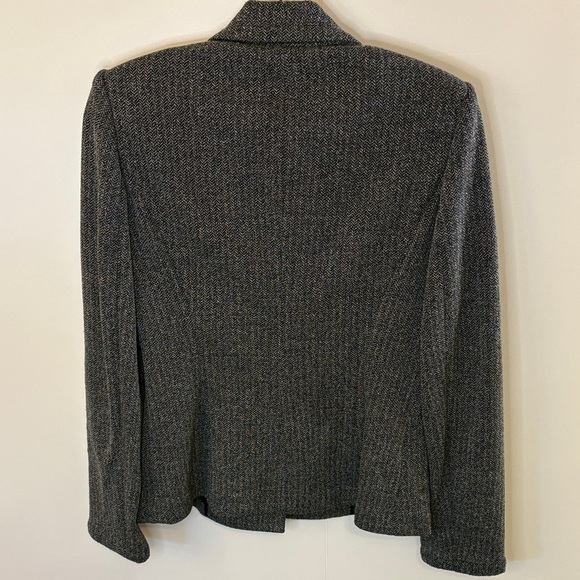 Calvin Klein Women's Charcoal Herringbone Soft Blazer - Picture 5 of 5